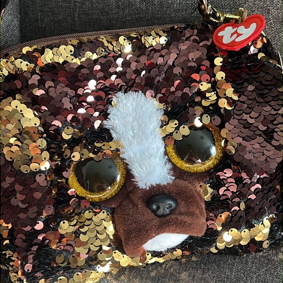 TY ♥️FASHION BRUTUS The BULLDOG SEQUIN MINI PURSE NWT - Picture 3 of 11